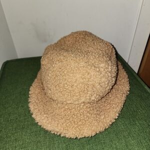 Cozy Tan Sherpa Bucket Hat